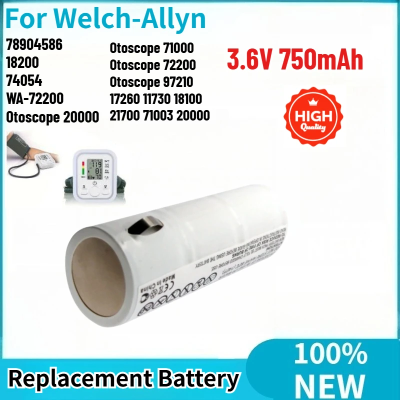 New High Quality Medical Battery 3.6V 750mAh For Vista Ophthalmoscope Welch-Allyn 18200 74054 WA-72200 Otoscope 20000 71000
New High Quality Medical Battery 3.6V 750mAh For Vista Ophthalmoscope Welch-Allyn 18200 74054 WA-72200 Otoscope 20000 71000