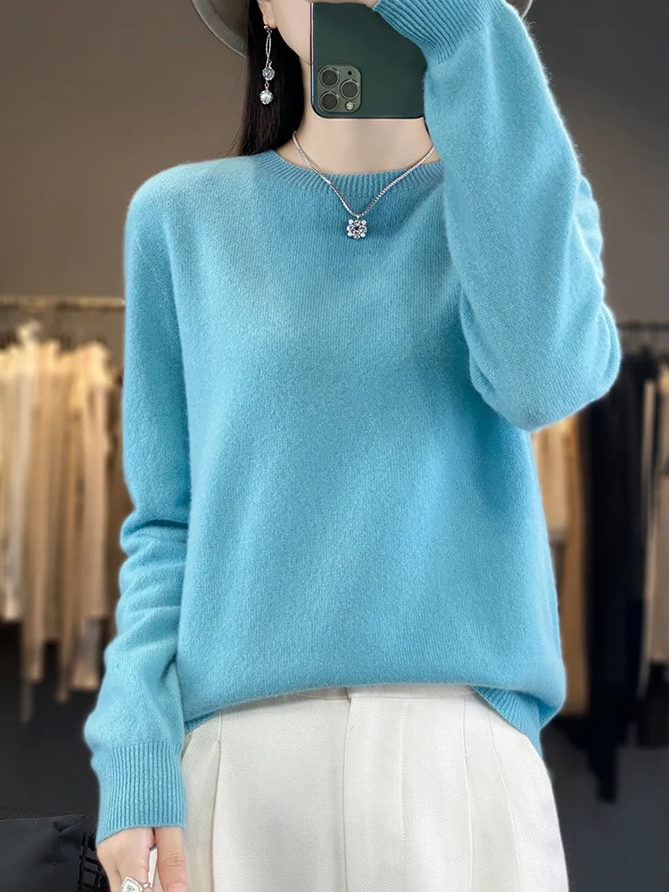 Spring Autumn 100% Merino Wool Women's Long Sleeve Sweater O-neck Pullover Cashmere Knitwear Female Basic Bottom Clothing
Spring Autumn 100% Merino Wool Women's Long Sleeve Sweater O-neck Pullover Cashmere Knitwear Female Basic Bottom Clothing