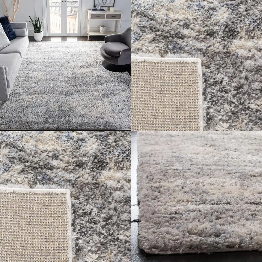 Berber Shag Area Rug, 3'3 x 5'3, Grey Blue & Cream, Stain-Resistant, Suitable for Living Room, Bedroom, Dining Area (BER219G)
Berber Shag Area Rug, 3'3 x 5'3, Grey Blue & Cream, Stain-Resistant, Suitable for Living Room, Bedroom, Dining Area (BER219G)