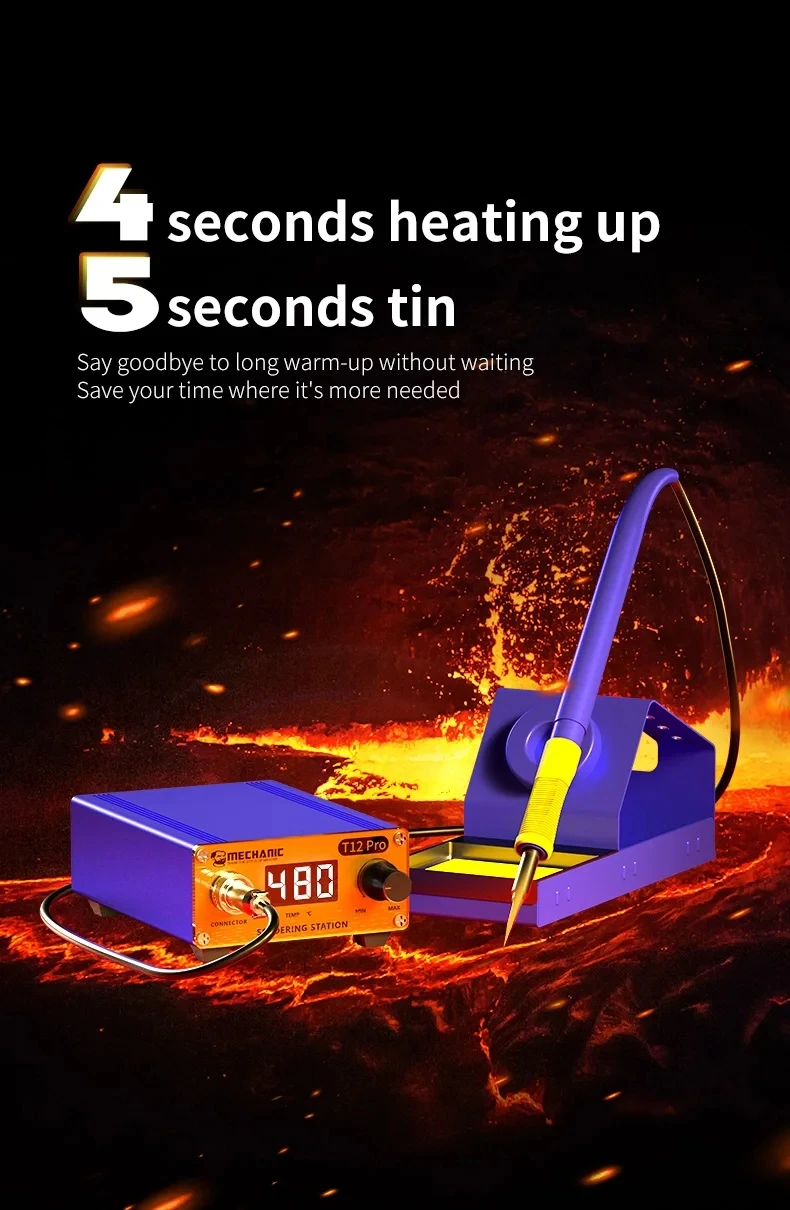Mechanic T12 Pro Solder Station, Anti-Static Adjustable Temperature, Electric Soldering Iron for Phone Repair, Welding Tool
Mechanic T12 Pro Solder Station, Anti-Static Adjustable Temperature, Electric Soldering Iron for Phone Repair, Welding Tool