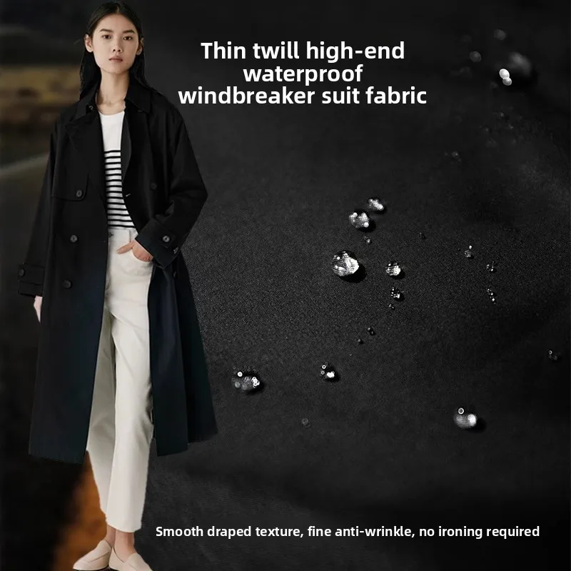 Fabric Per Meter Waterproof Haute Couture Trench Coat Blazer Jacket Clothing Designer Fabrics Black Fine Twill Polyester
Fabric Per Meter Waterproof Haute Couture Trench Coat Blazer Jacket Clothing Designer Fabrics Black Fine Twill Polyester