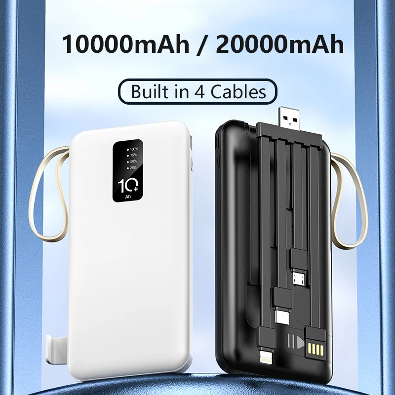20000 мАч Power Bank Портативная внешняя батарея Портативное зарядное устройство с кабелем для iPhone 16 Samsung Powerbank Зарядные устройства для мобильных телефонов
20000 мАч Power Bank Портативная внешняя батарея Портативное зарядное устройство с кабелем для iPhone 16 Samsung Powerbank Зарядные устройства для мобильных телефонов