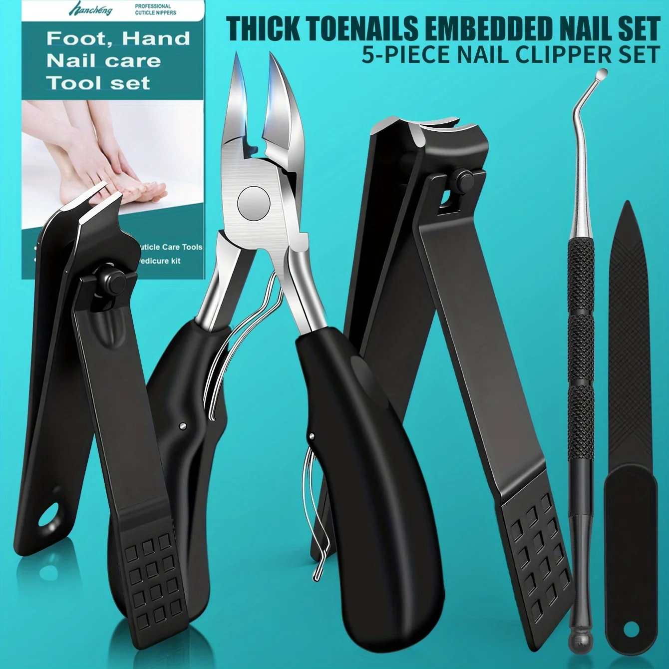Stainless steel nail groove care 5-piece set of nail embedding cleaning/thick nail trimming tools
Stainless steel nail groove care 5-piece set of nail embedding cleaning/thick nail trimming tools