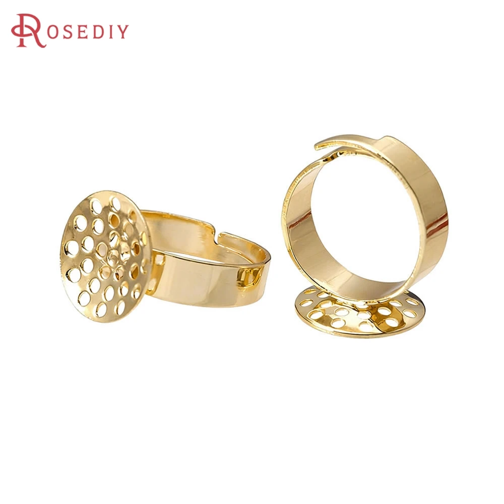 Trays 10MM 12MM 14MM 15MM 20MM 18K Gold Color Trays Ring Base Ring Setting High Quality Jewelry Ring Making Diy Accessories
Trays 10MM 12MM 14MM 15MM 20MM 18K Gold Color Trays Ring Base Ring Setting High Quality Jewelry Ring Making Diy Accessories