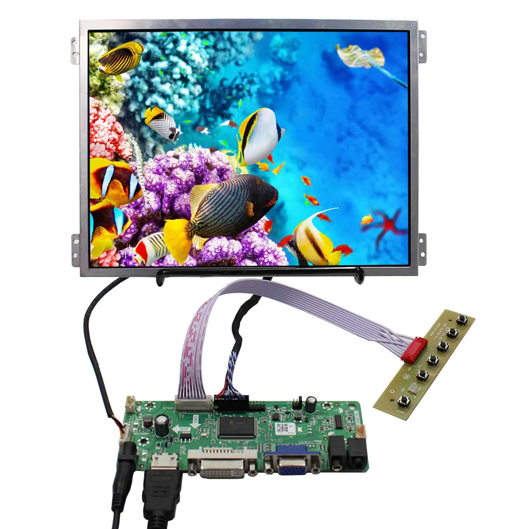 10.4inch 1024X768 LCD Screen Brightness 600nits Panel with HD-MI DVI VGA AUDIO LCD Controller Board
10.4inch 1024X768 LCD Screen Brightness 600nits Panel with HD-MI DVI VGA AUDIO LCD Controller Board