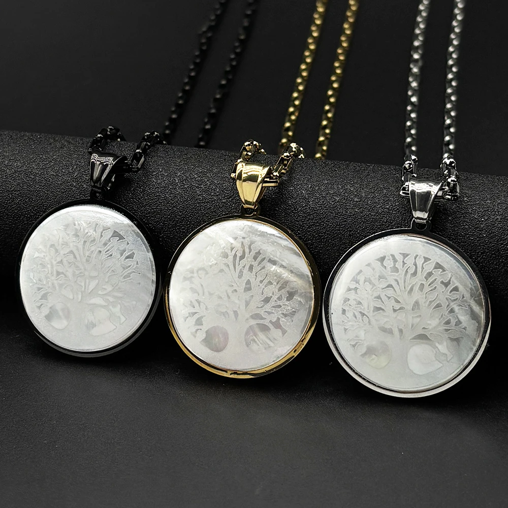Natural Shell Tree of Life Stainless Steel Chain Necklaces for Women Men Yoga Healing Balance Spiritual Necklaces Jewelry
Natural Shell Tree of Life Stainless Steel Chain Necklaces for Women Men Yoga Healing Balance Spiritual Necklaces Jewelry
