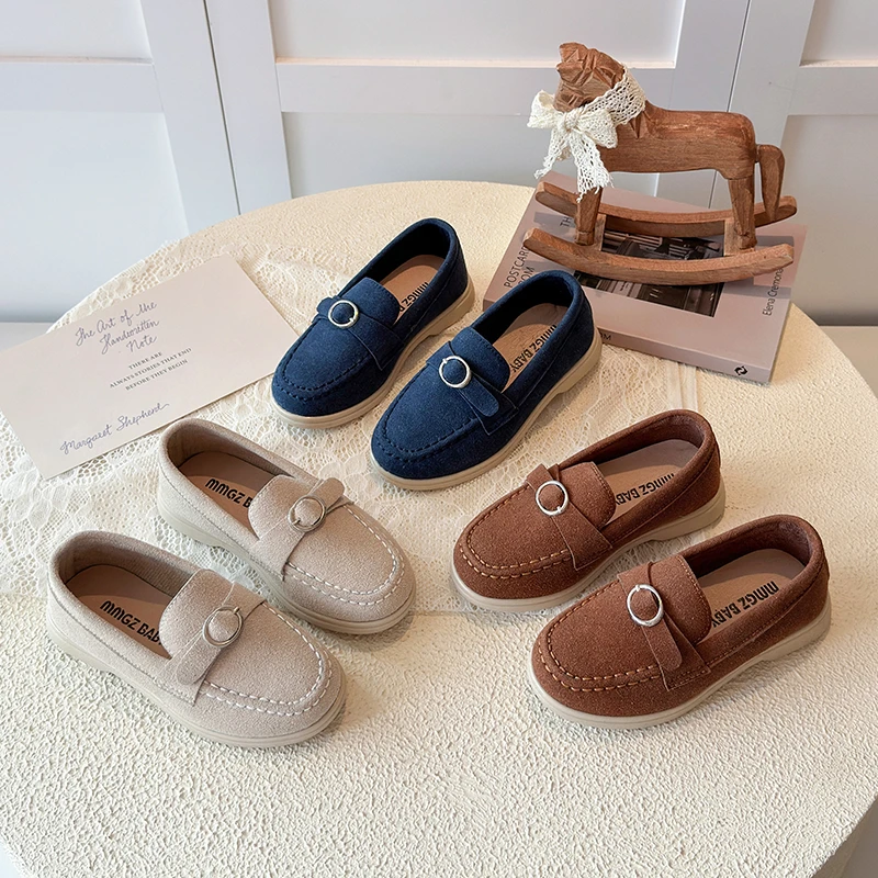 Kids Vintage Suede Loafers, Metal Ring Buckle, Stitched Edge, Soft Insole Non-slip Flat Multi-color School Daily Shoes
Kids Vintage Suede Loafers, Metal Ring Buckle, Stitched Edge, Soft Insole Non-slip Flat Multi-color School Daily Shoes