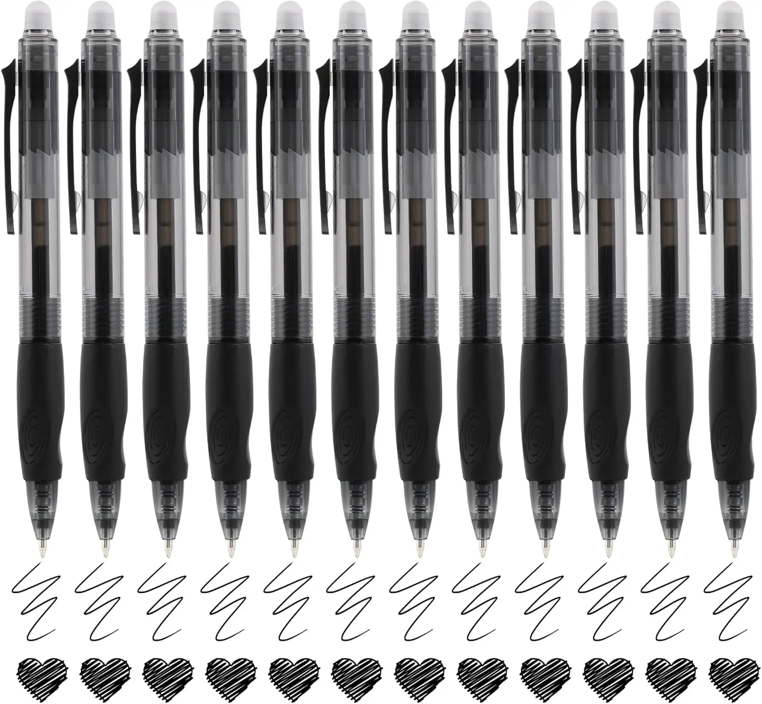 Erasable Gel Pens 12 Black Retractable 0.5mm Smooth Writing Pens for Office School Supplies
Erasable Gel Pens 12 Black Retractable 0.5mm Smooth Writing Pens for Office School Supplies