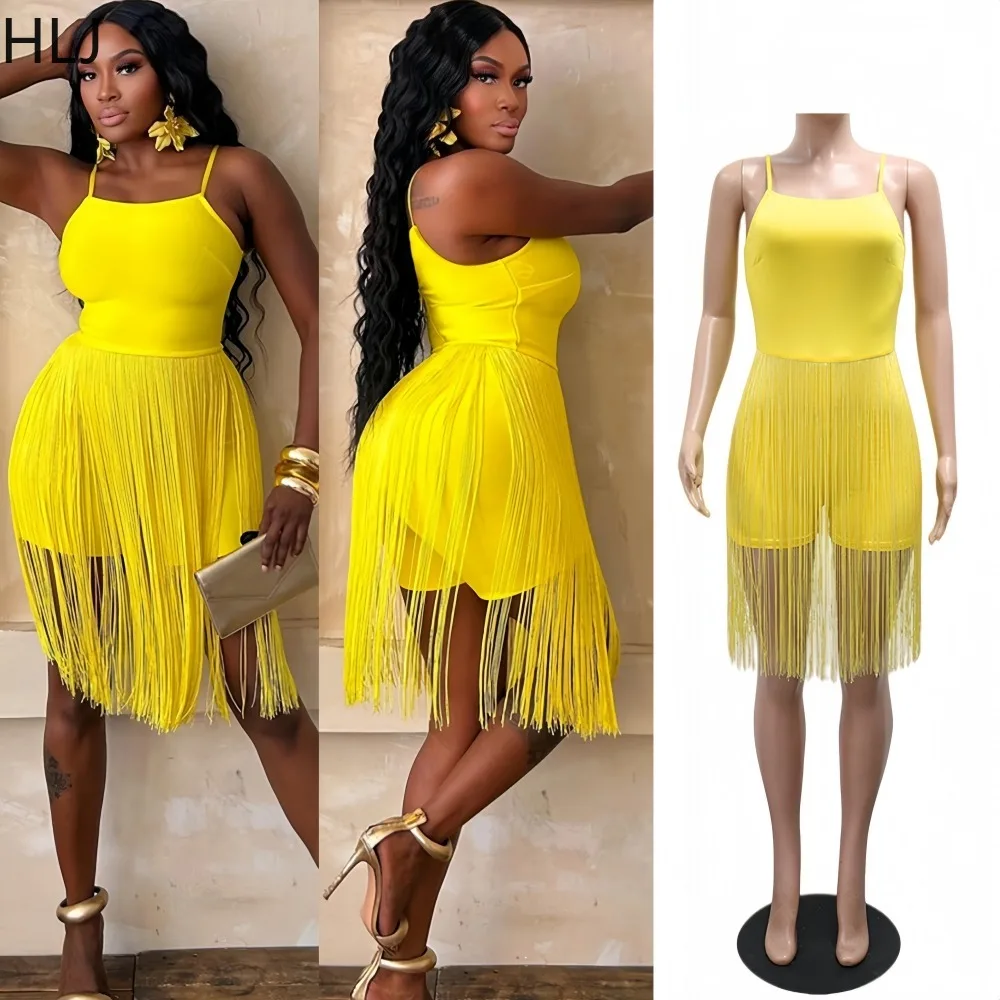 HLJ Casual Yellow Tassel Bodycon Mini Dress for Women Spaghetti Strap Sleeveless Square Neck Dresses Elegant Party Night Club
HLJ Casual Yellow Tassel Bodycon Mini Dress for Women Spaghetti Strap Sleeveless Square Neck Dresses Elegant Party Night Club