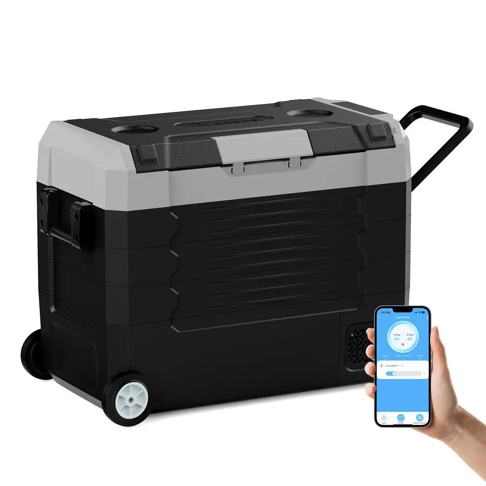 Electric Cooler, 58QT Car Refrigerator, Portable Freezer 12V 24V DC and 110240V AC, Plug in Coolers for Vehicles with Wheels, 1
Electric Cooler, 58QT Car Refrigerator, Portable Freezer 12V 24V DC and 110240V AC, Plug in Coolers for Vehicles with Wheels, 1