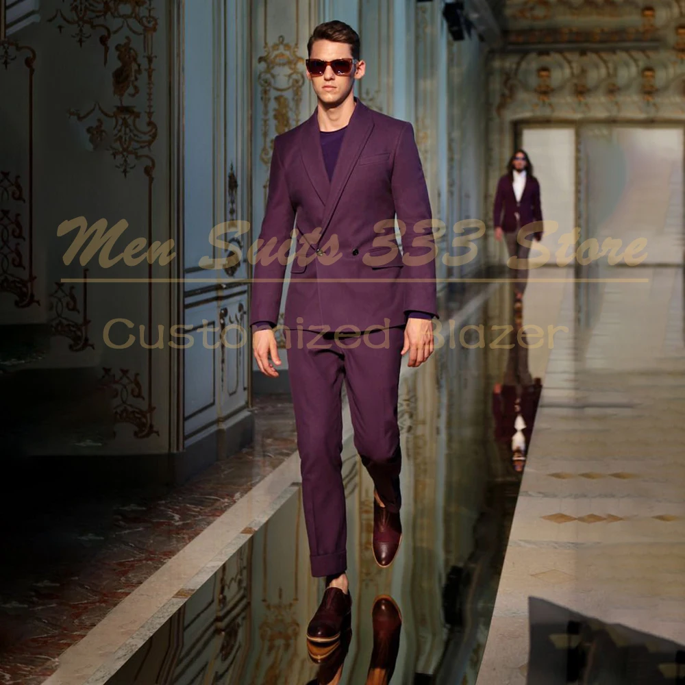 Luxury Men's Suits High Quality Solid Color Double Breasted Customzied 2 Piece Jacket Pants Sets Elegant Wedding Male Clothing
Luxury Men's Suits High Quality Solid Color Double Breasted Customzied 2 Piece Jacket Pants Sets Elegant Wedding Male Clothing