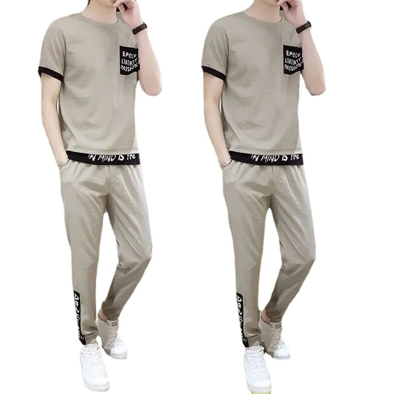 2023 New T-shirt Pants Set Men's Summer Ice Silk Short Sleeves Loose fitting Running Sportswear Two Piece Set
2023 New T-shirt Pants Set Men's Summer Ice Silk Short Sleeves Loose fitting Running Sportswear Two Piece Set