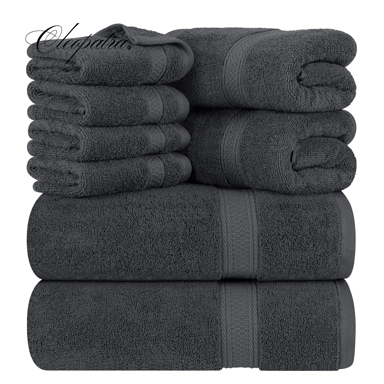 CLEOPATRA 8 Piece Premium Towel Set 2 Bath Towels 2 Hand Towels 4 Washcloths 100% Ring Spun Cotton Towels for Bathroom Gym Hotel
CLEOPATRA 8 Piece Premium Towel Set 2 Bath Towels 2 Hand Towels 4 Washcloths 100% Ring Spun Cotton Towels for Bathroom Gym Hotel