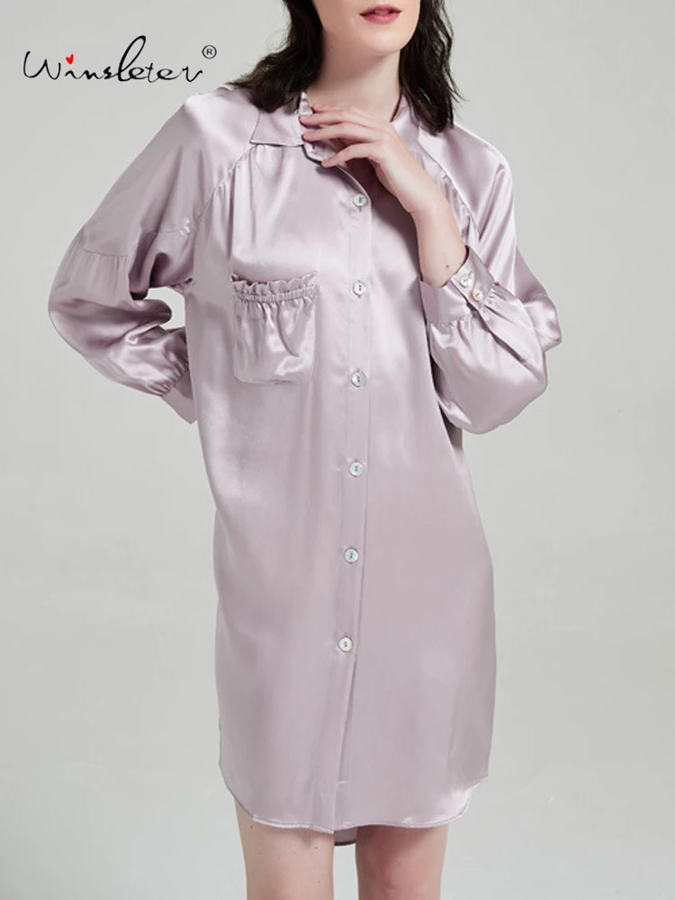 Winsleter-19MM 100%Real Silk Elegant Nightgown, Pocket Patchwork, Women French Simplicity Pajamas Dress, 2026 Spring P62278CC
Winsleter-19MM 100%Real Silk Elegant Nightgown, Pocket Patchwork, Women French Simplicity Pajamas Dress, 2026 Spring P62278CC