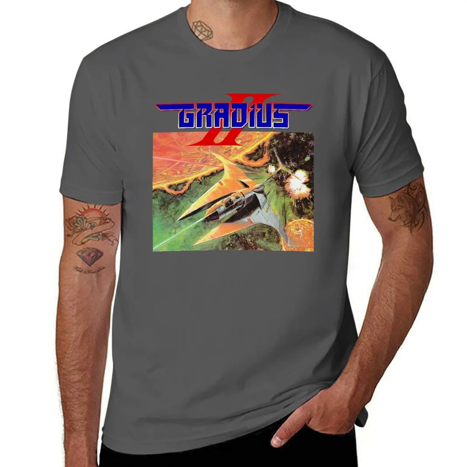 Gradius II Spaceship Artwork T-Shirt Work Outdoor T-Shirt for Men
Gradius II Spaceship Artwork T-Shirt Work Outdoor T-Shirt for Men