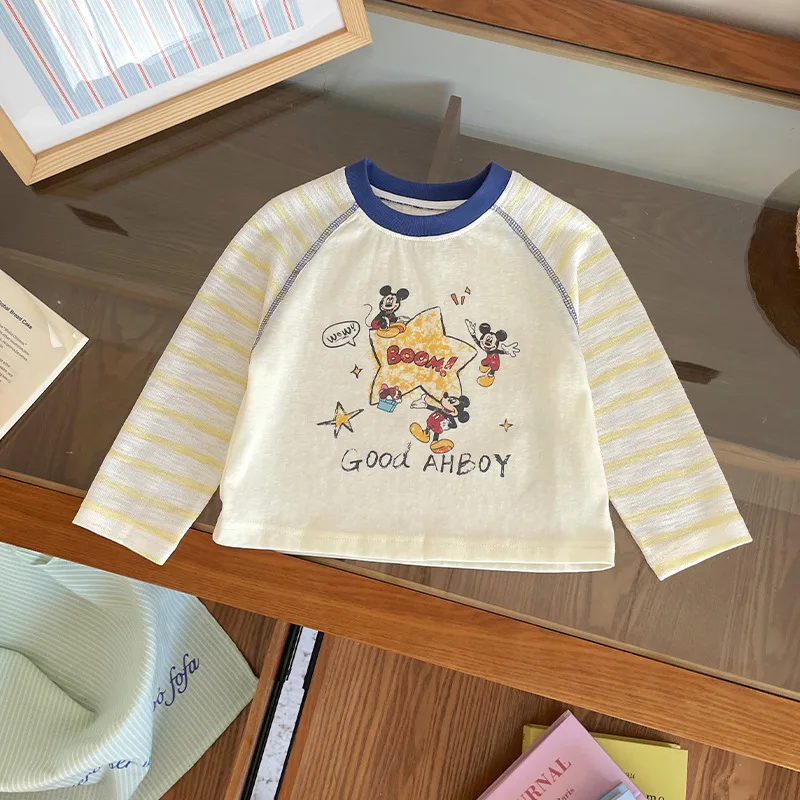 Детская футболка с длинным рукавом, весна 2026, новая коллекция, для мальчиков, с круглым вырезом, с мультяшным принтом Микки, повседневная, удобная, хлопковая
Детская футболка с длинным рукавом, весна 2026, новая коллекция, для мальчиков, с круглым вырезом, с мультяшным принтом Микки, повседневная, удобная, хлопковая