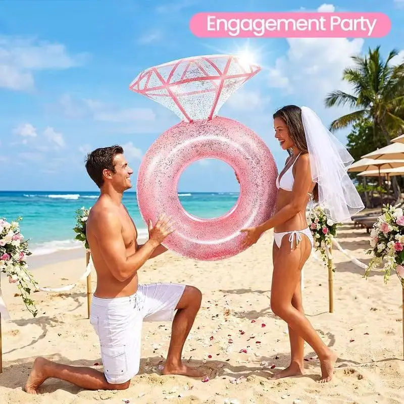 Novelty Diamond Ring Shaped Inflatable Bed for Hen Bachelorette Party Decors Water Floating Boat Hawaii Wedding Couples Gifts
Novelty Diamond Ring Shaped Inflatable Bed for Hen Bachelorette Party Decors Water Floating Boat Hawaii Wedding Couples Gifts
