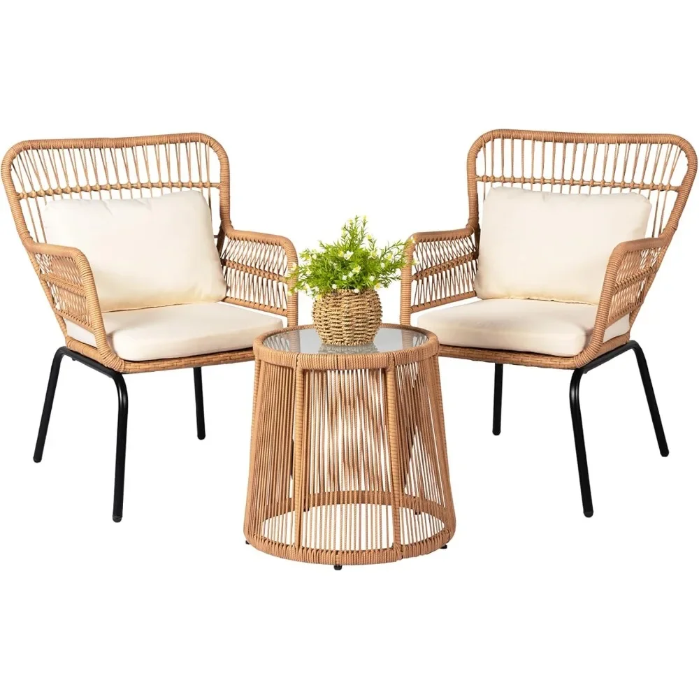 3 Piece Outdoor Wicker Furniture Bistro Set, Rattan Chairs Conversation Sets Porch Furniture, Wicker Patio Furniture
3 Piece Outdoor Wicker Furniture Bistro Set, Rattan Chairs Conversation Sets Porch Furniture, Wicker Patio Furniture