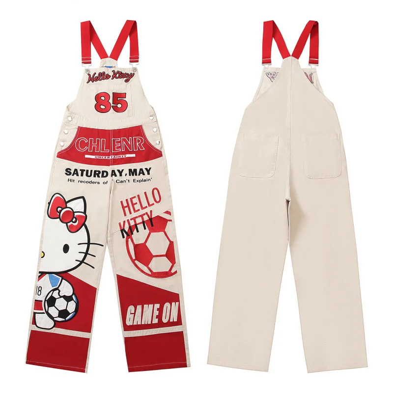 MAQVOB Top Quality EU US Size Contrast Color Cartoon Embroidered Suspender Pants Men Women Casual Wide Leg Overall Jumpsuit
MAQVOB Top Quality EU US Size Contrast Color Cartoon Embroidered Suspender Pants Men Women Casual Wide Leg Overall Jumpsuit