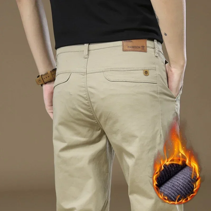 New Winter Warm Fleece Suit Pants Men 97%Cotton Solid color Business Work Casual Flocking Cargo Casual Trousers Male Big Size 40
New Winter Warm Fleece Suit Pants Men 97%Cotton Solid color Business Work Casual Flocking Cargo Casual Trousers Male Big Size 40
