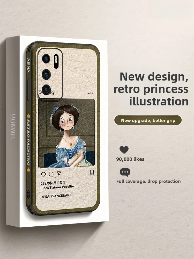 Retro Girl Portrait P40 P50 pro Full Cover Leather Texture Protective Case Anti-Fall Artistic Cute Female Model
Retro Girl Portrait P40 P50 pro Full Cover Leather Texture Protective Case Anti-Fall Artistic Cute Female Model
