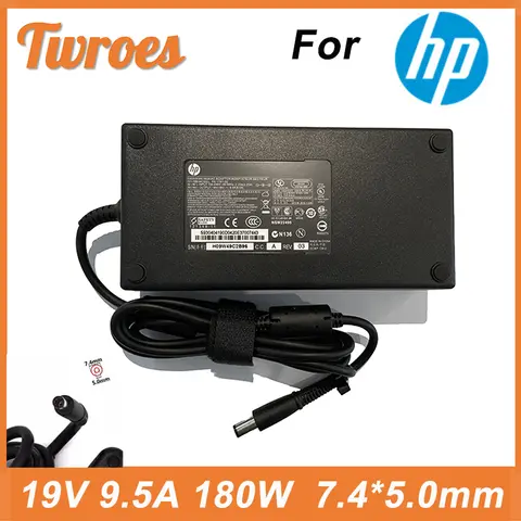 Adaptador de corriente para ordenador portátil, cargador de 19V, 9,5a, 180W, 7,4x5,0 MM para HP Pavilion HDX9200 HDX9100 HDX9300 HSTNN LA03 PA-1181-02HQ ADP 180HB