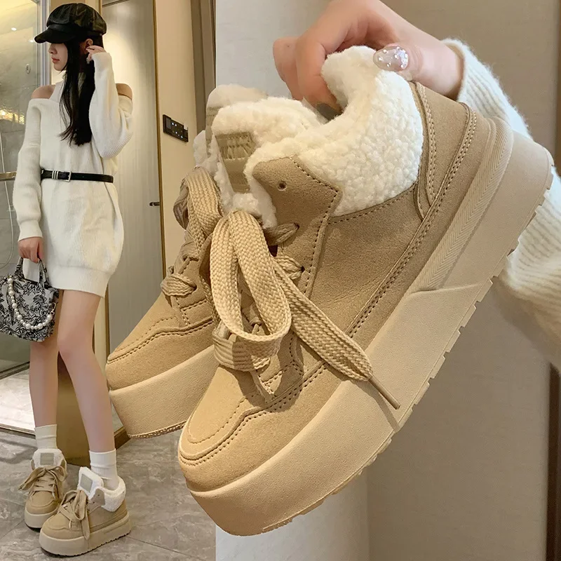 Woman Plush Warm Winter Sneakers Women High Top Cotton Sport Shoes 2025 New Lace Up Female Casual Platform Shoe Zapatillas Mujer
Woman Plush Warm Winter Sneakers Women High Top Cotton Sport Shoes 2025 New Lace Up Female Casual Platform Shoe Zapatillas Mujer
