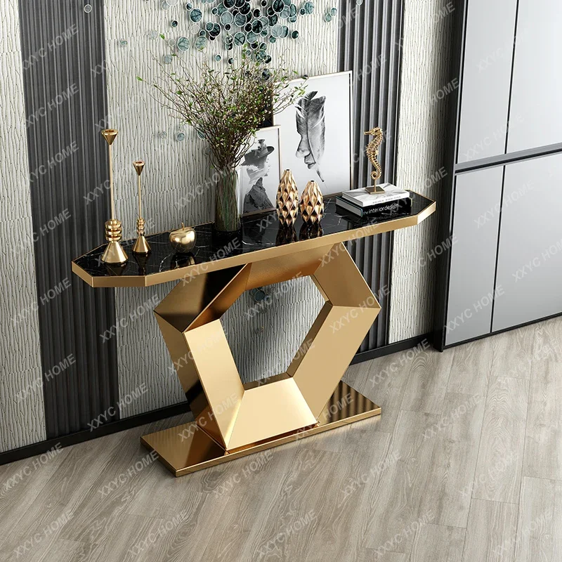 HMJluxury entrance table, simple modern stainless steel creative living room corridor decorative strip case end view table
HMJluxury entrance table, simple modern stainless steel creative living room corridor decorative strip case end view table
