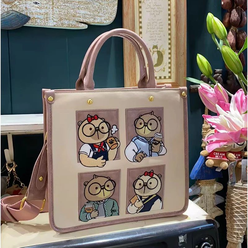 Cream Bear Original Genuine New Handbag Cartoon Cute Bear Bag Large Capacity Contrasting Color Women's Bag Shoulder Business Bag
Cream Bear Original Genuine New Handbag Cartoon Cute Bear Bag Large Capacity Contrasting Color Women's Bag Shoulder Business Bag