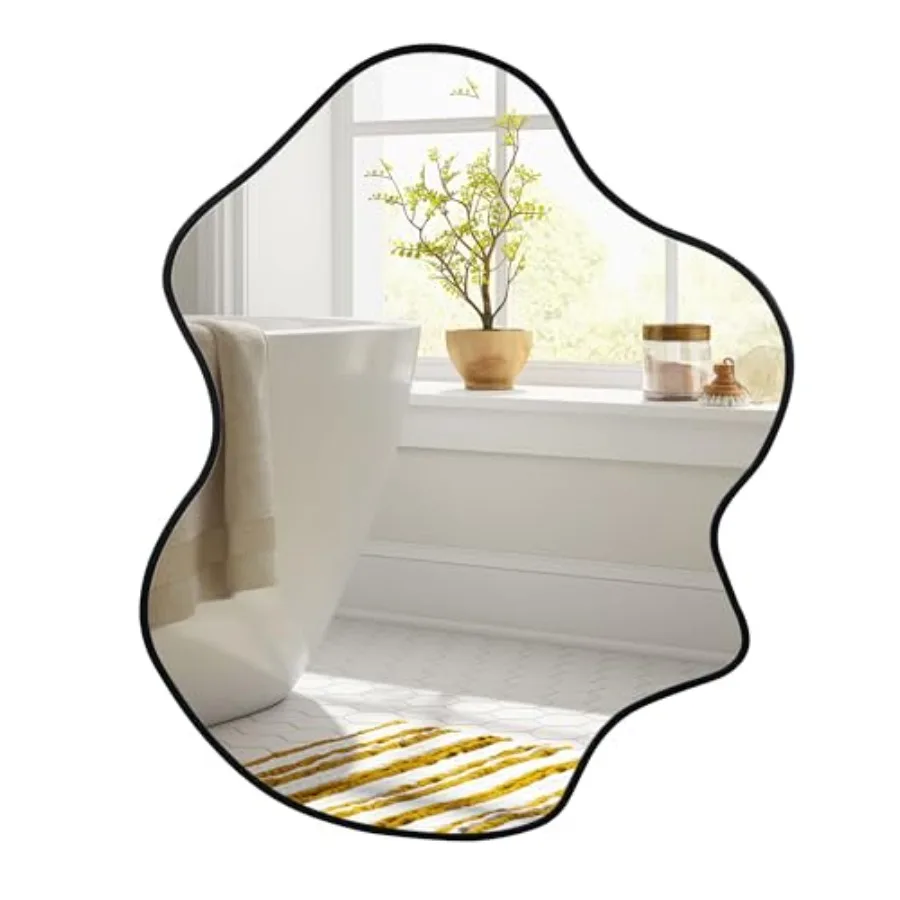 Irregular athroom Wall Mirror, 22 x 30 Inch Asymmetrical Vanity Modern Tempered Glass Mirror for Bedroom, Living Room, Entryway
Irregular athroom Wall Mirror, 22 x 30 Inch Asymmetrical Vanity Modern Tempered Glass Mirror for Bedroom, Living Room, Entryway