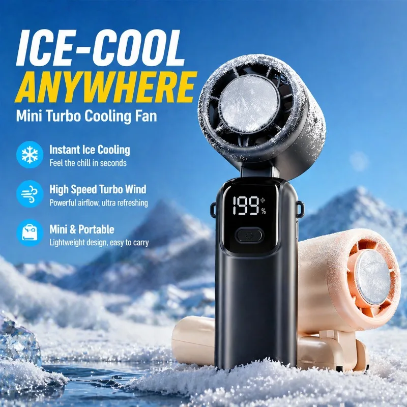 Semiconductor Cooling Handheld Fan High Speed Turbo Powerful Wind Foldable Neck Hanging Ice Relief Portable Cold Compress Fan
Semiconductor Cooling Handheld Fan High Speed Turbo Powerful Wind Foldable Neck Hanging Ice Relief Portable Cold Compress Fan