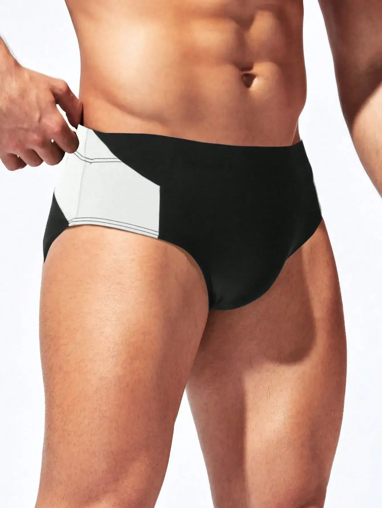 Mens Contrast Color Elastic Waist Swim Briefs
Mens Contrast Color Elastic Waist Swim Briefs