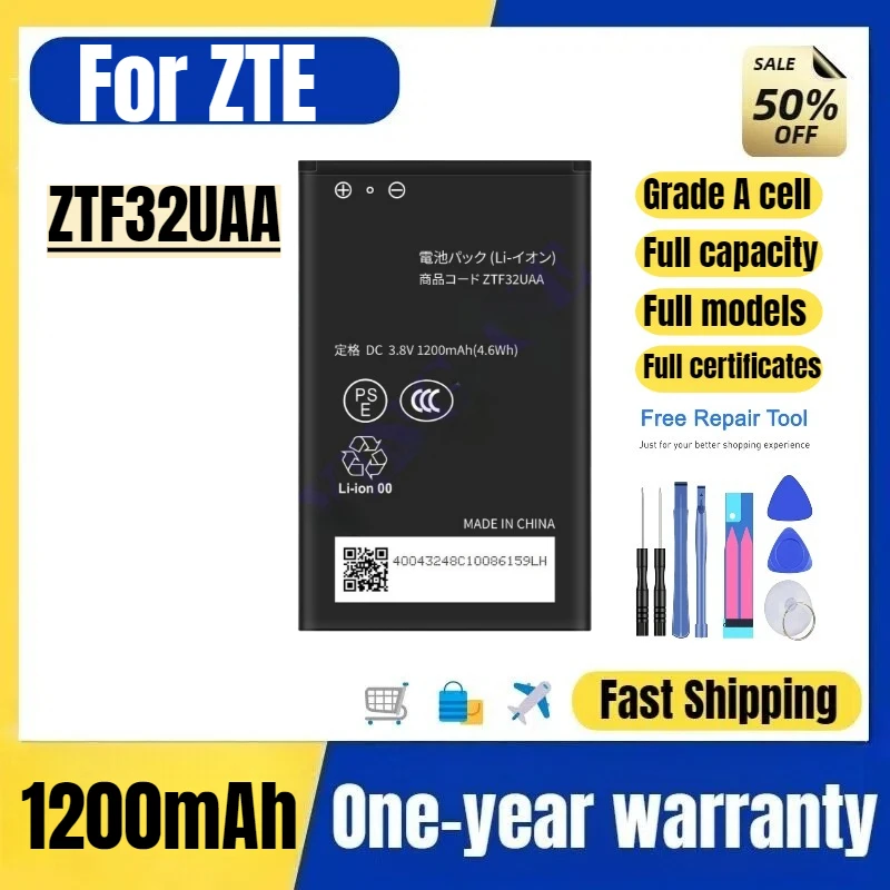 For ZTE ZTF32UAA Mobile Phone Battery High Quality High Capacity Battery Replacement Bateria Grade A Cell with Tools
For ZTE ZTF32UAA Mobile Phone Battery High Quality High Capacity Battery Replacement Bateria Grade A Cell with Tools