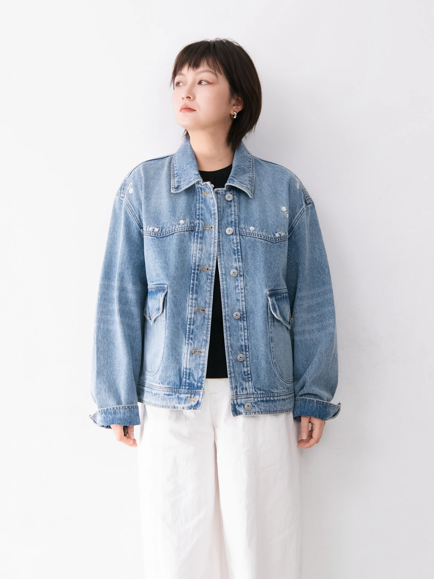 Cotton Embroidered Floral Stand Collar Long Sleeve Denim Jacket Women's Salt Style Casual Spring Outerwear
Cotton Embroidered Floral Stand Collar Long Sleeve Denim Jacket Women's Salt Style Casual Spring Outerwear