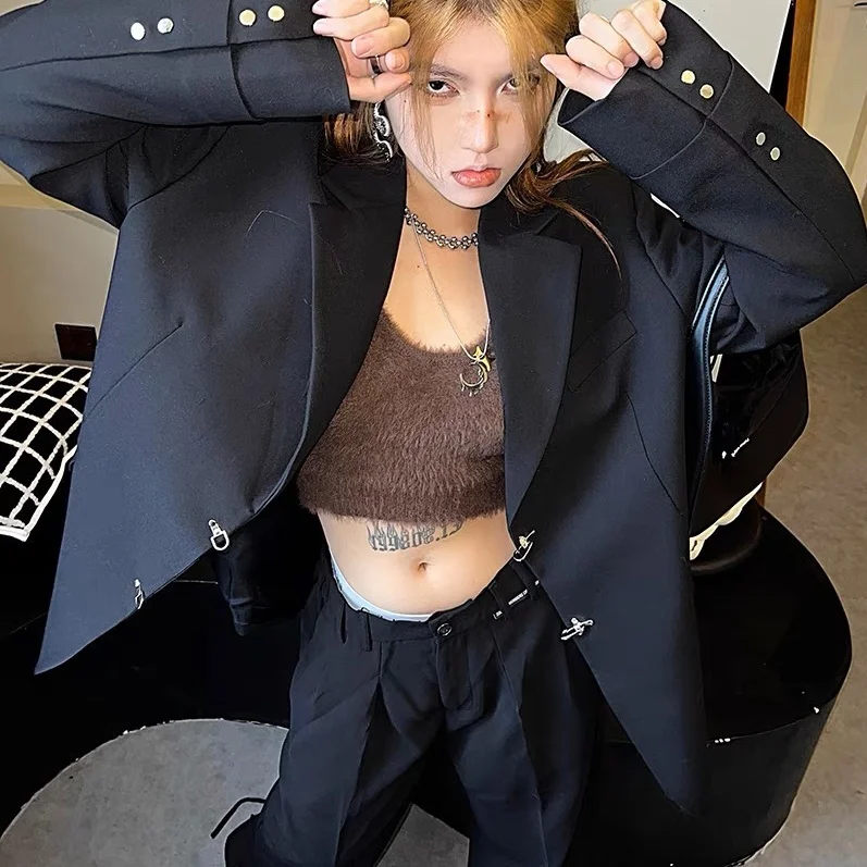 Commute Blazer Overcoat Female Women'S Coats Quick Dry Hem Decorate Waist-Cinching Double-Buttoned Bubble Fastening Varsity Half
Commute Blazer Overcoat Female Women'S Coats Quick Dry Hem Decorate Waist-Cinching Double-Buttoned Bubble Fastening Varsity Half