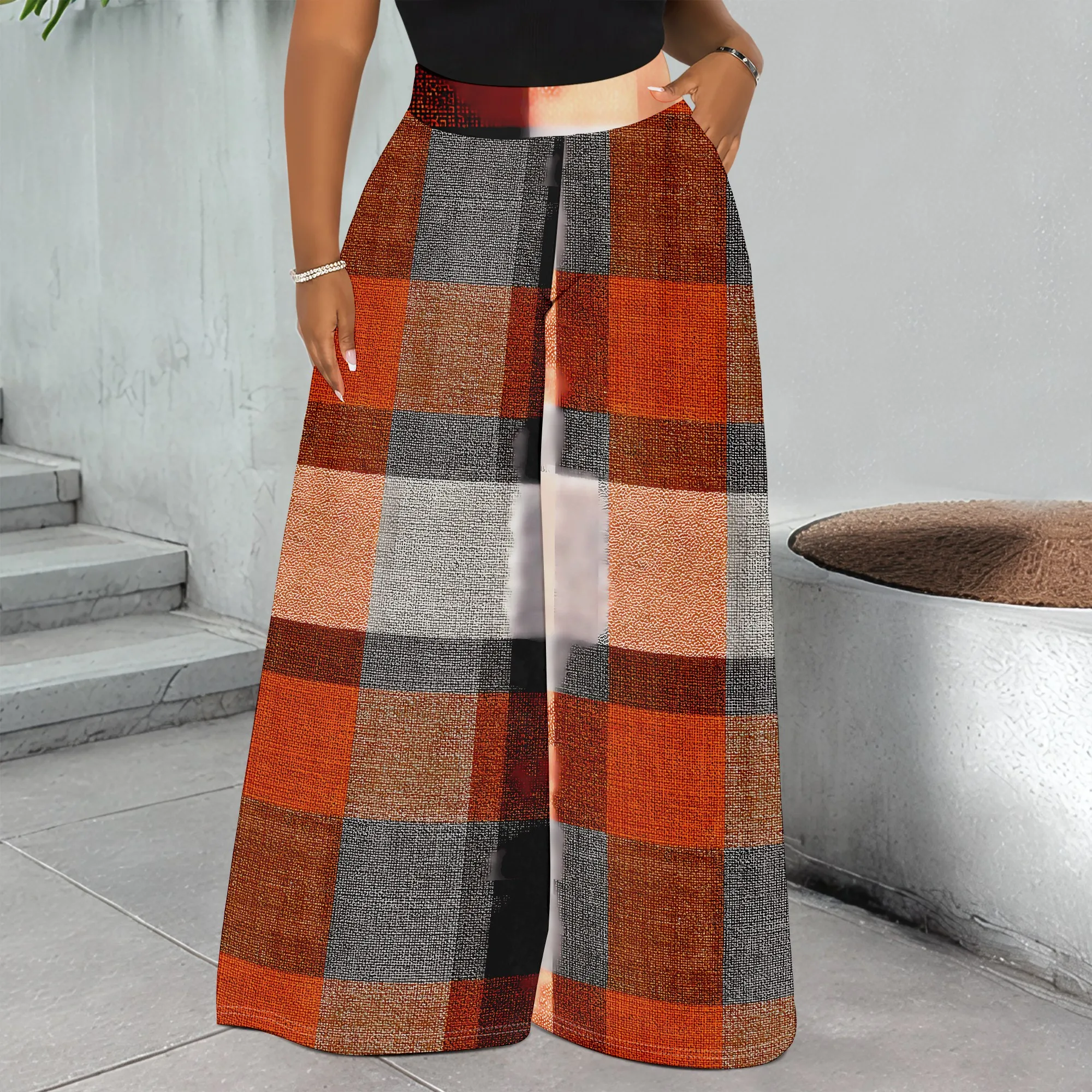 Plaid Print Pocket Pants, Wide Leg Trousers, High Waist Bottoms, Casual Wear, Fall Winter Outfit, Women S-3XL
Plaid Print Pocket Pants, Wide Leg Trousers, High Waist Bottoms, Casual Wear, Fall Winter Outfit, Women S-3XL