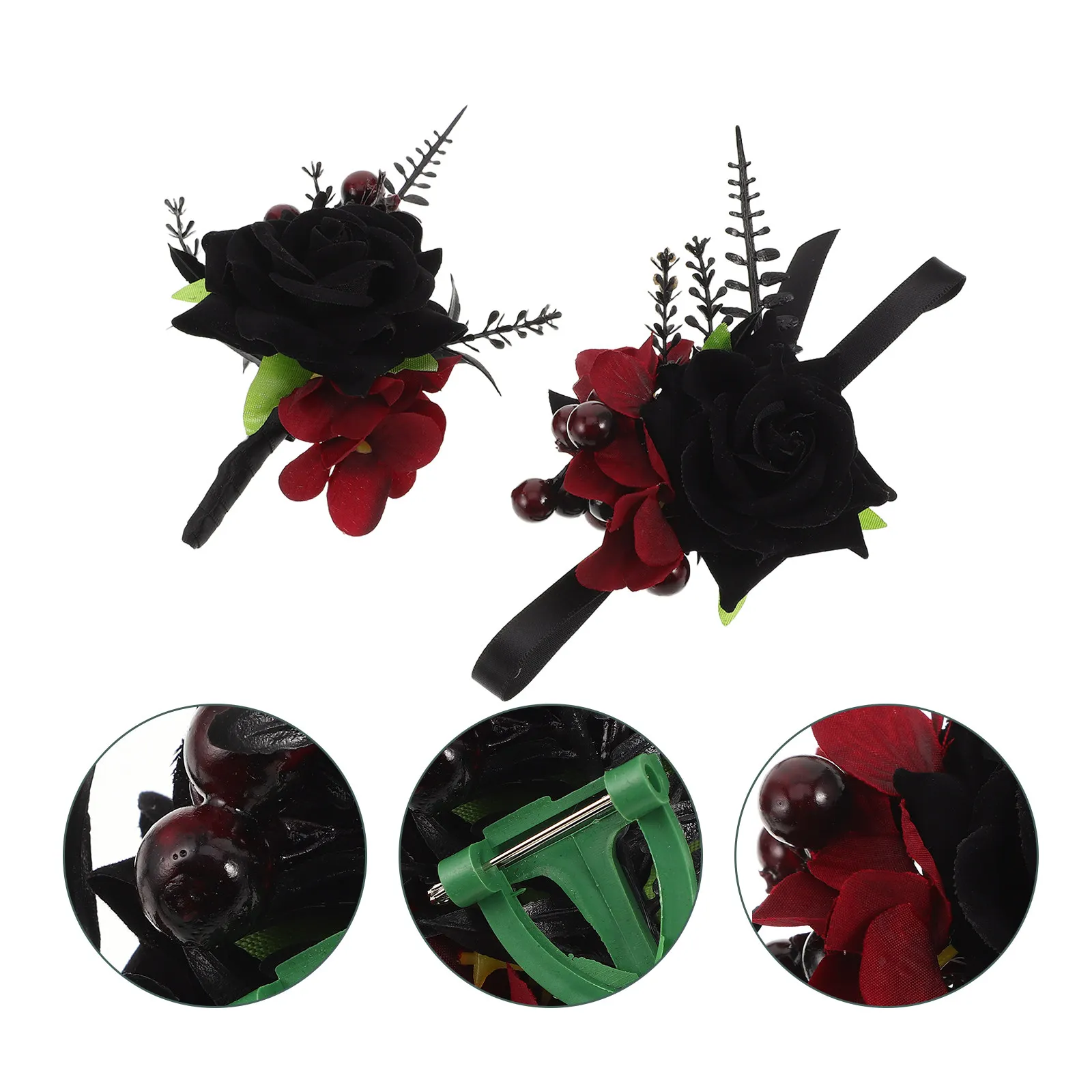 1Set Gothic Wedding Corsage Black Rose Boutonniere and Bride Wrist Corsage Perfect for Groom Bridal Party Halloween Dark Floral
1Set Gothic Wedding Corsage Black Rose Boutonniere and Bride Wrist Corsage Perfect for Groom Bridal Party Halloween Dark Floral