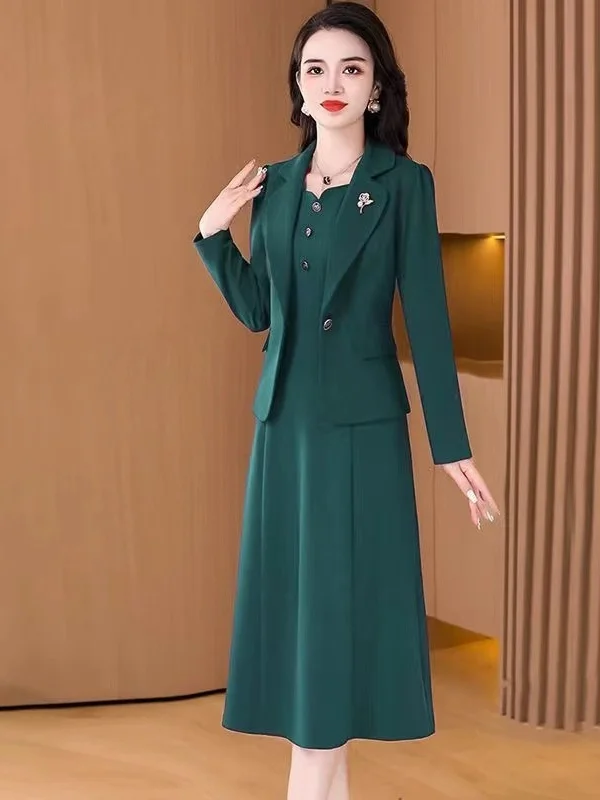 Faionable Two-Piece Suit Set for Middle-Aged Mothers Spring Autumn Thin Dr Set Korean Sle High Waist A-Line Skirt
Faionable Two-Piece Suit Set for Middle-Aged Mothers Spring Autumn Thin Dr Set Korean Sle High Waist A-Line Skirt
