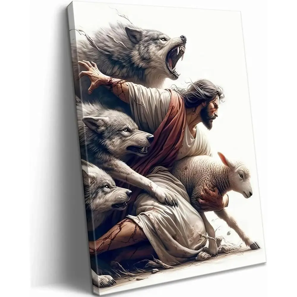 Christian Canvas Art: Jesus Saves Lost Sheep - Shepherd and Lamb Wall Decor for Home or Church
Christian Canvas Art: Jesus Saves Lost Sheep - Shepherd and Lamb Wall Decor for Home or Church