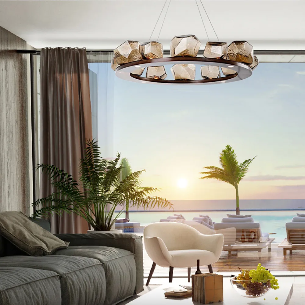 Modern Chandeliers For Living Room Restaurant Bedroom Pendant Lamps Rock Glass Decoration Indoor Lighting Hanging Light Fixtures
Modern Chandeliers For Living Room Restaurant Bedroom Pendant Lamps Rock Glass Decoration Indoor Lighting Hanging Light Fixtures