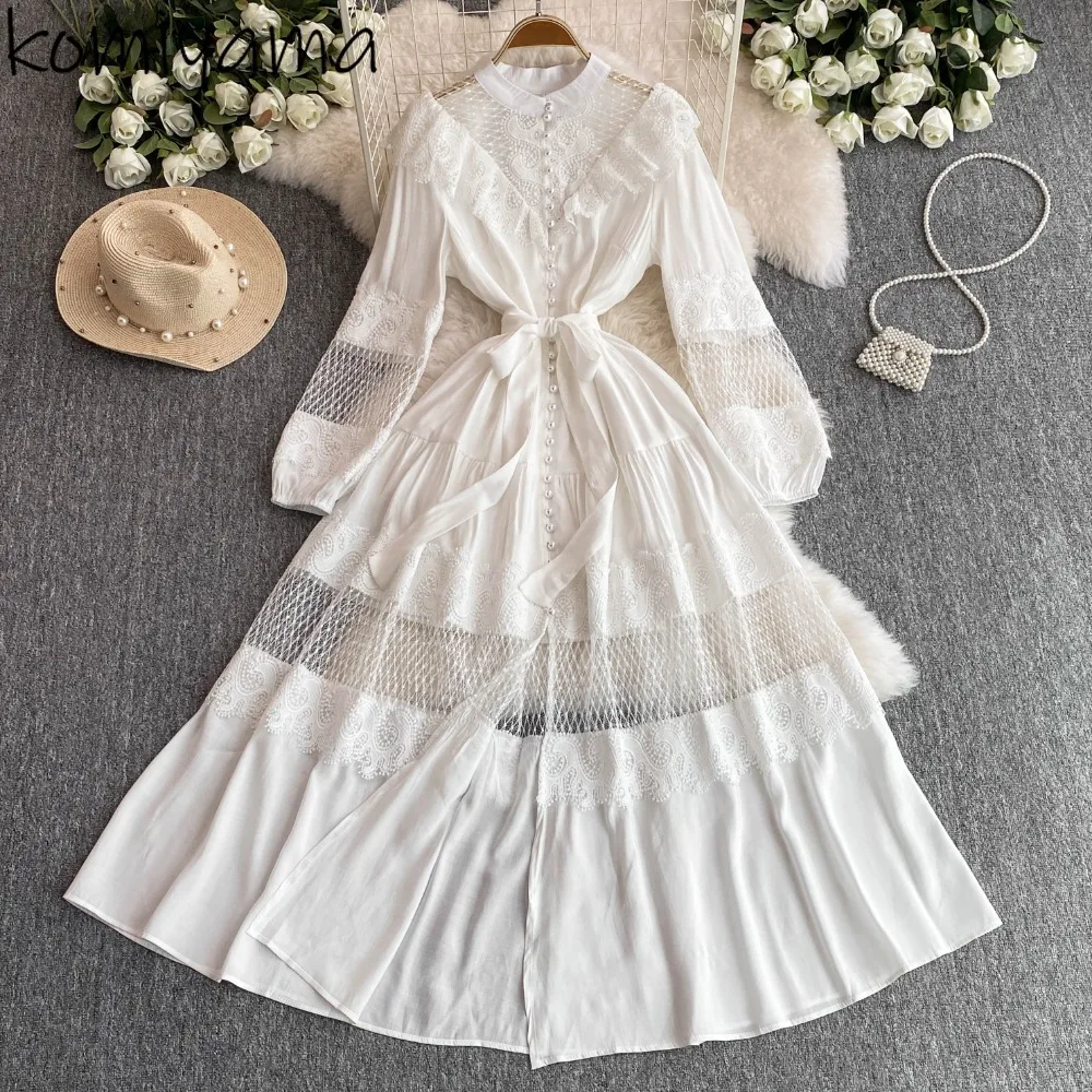 Выдалбливают Кружева Vestidos Mujer 2025 Женские платья Однобортное платье с воротником-стойкой Puff с длинными рукавами Vestido Бандажные халаты
Выдалбливают Кружева Vestidos Mujer 2025 Женские платья Однобортное платье с воротником-стойкой Puff с длинными рукавами Vestido Бандажные халаты
