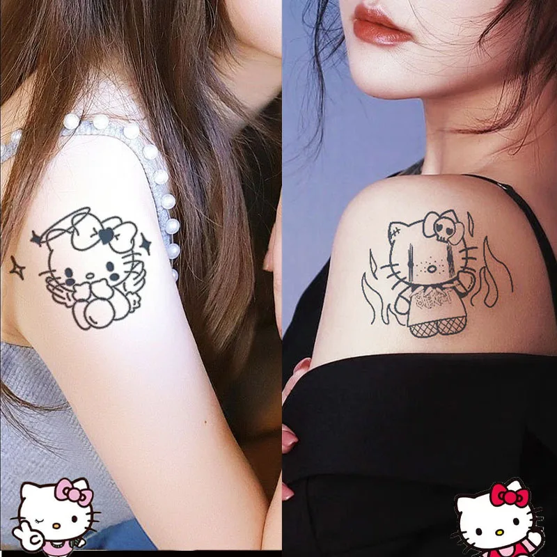 2Pcs Kawaii Hello Kitty Tattoo Stickers Devil Angel Kitty Tattoo Sticker Sanrio My Melody Women Long Lasting Temporary Tattoo
2Pcs Kawaii Hello Kitty Tattoo Stickers Devil Angel Kitty Tattoo Sticker Sanrio My Melody Women Long Lasting Temporary Tattoo