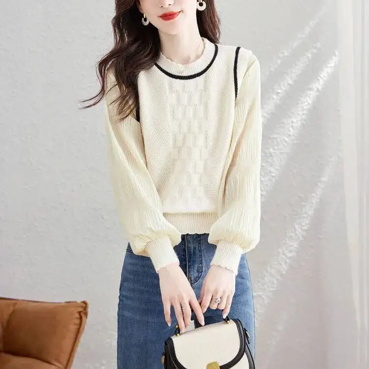 Милый сладкий топ, женственный новый темпераментный свитер с длинными рукавами для похудения и скрытия тонкой вязки
Милый сладкий топ, женственный новый темпераментный свитер с длинными рукавами для похудения и скрытия тонкой вязки