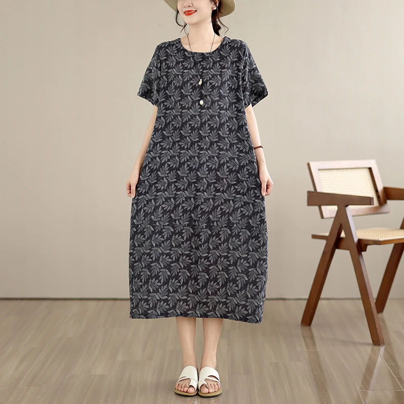 Summer New Loose Cotton Women's Dress Artistic Short Sleeve Holiday Casual Style Printed Slimming Citywalk Lantern Skirt
Summer New Loose Cotton Women's Dress Artistic Short Sleeve Holiday Casual Style Printed Slimming Citywalk Lantern Skirt