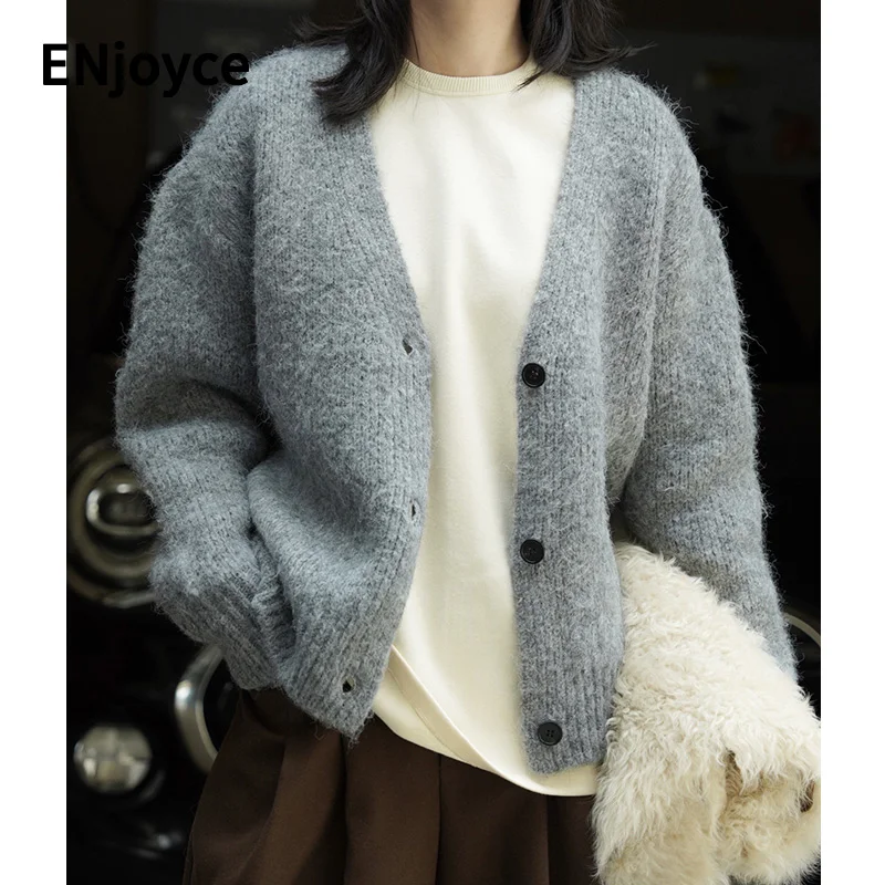 ENjoyce Women Retro Single Breasted Wool Knitted Cardigan Sweater Fall Winter Korean Style Casual Loose Knitwear Jacket Clothes
ENjoyce Women Retro Single Breasted Wool Knitted Cardigan Sweater Fall Winter Korean Style Casual Loose Knitwear Jacket Clothes