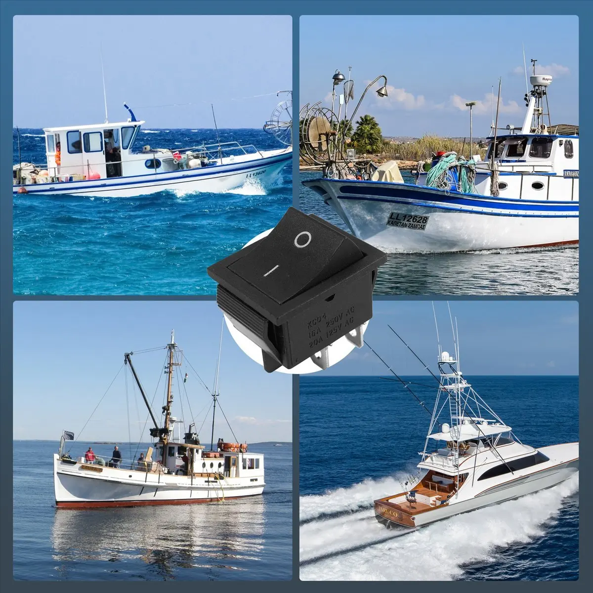 (HOPE) AC 250V 16A 4 Pin ON/OFF I/O 2 Position DPST Snap in Boat Rocker Switch 28x21mm
(HOPE) AC 250V 16A 4 Pin ON/OFF I/O 2 Position DPST Snap in Boat Rocker Switch 28x21mm
