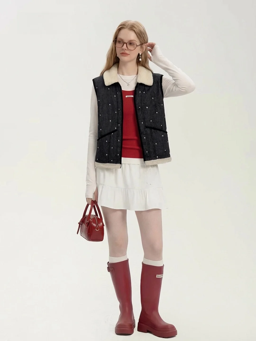 Жилет в стиле ретро с принтом в горошек AHMI, женский, весенний, новый, модный, многослойный, с воротником-стойкой, топ-жакет
Жилет в стиле ретро с принтом в горошек AHMI, женский, весенний, новый, модный, многослойный, с воротником-стойкой, топ-жакет