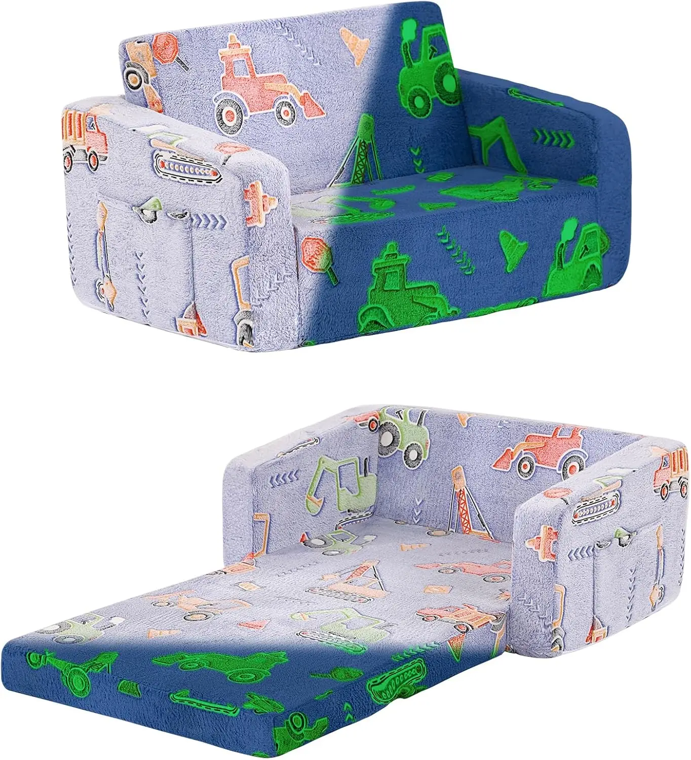 Kids Sofa Chair, 2 In 1 Toddler Fold Out Couch, Comfy Kids Sofa For Playroom-Extra Soft 2 Seats, Glow In The Dark Children
Kids Sofa Chair, 2 In 1 Toddler Fold Out Couch, Comfy Kids Sofa For Playroom-Extra Soft 2 Seats, Glow In The Dark Children