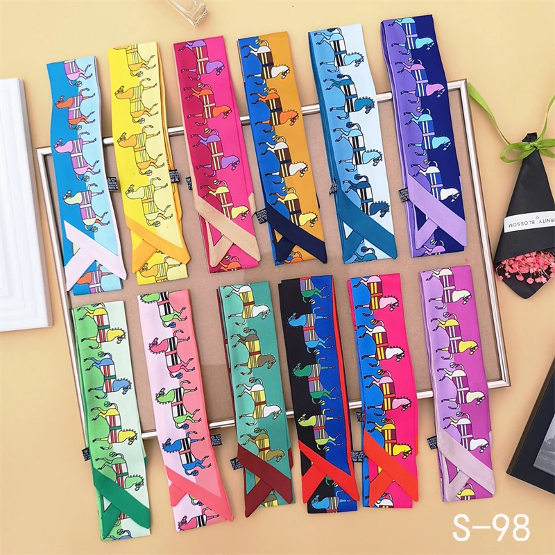 Small Silk Scarf For Women Luxury New Horse Print Handle Bag Ribbons Brand Fashion Head Scarf Long Skinny Scarves Wholesale
Small Silk Scarf For Women Luxury New Horse Print Handle Bag Ribbons Brand Fashion Head Scarf Long Skinny Scarves Wholesale