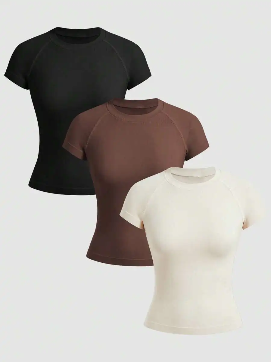 Womens Short Sleeve Raglan Sports Top 3 Pack Gym Workout Shirt
Womens Short Sleeve Raglan Sports Top 3 Pack Gym Workout Shirt